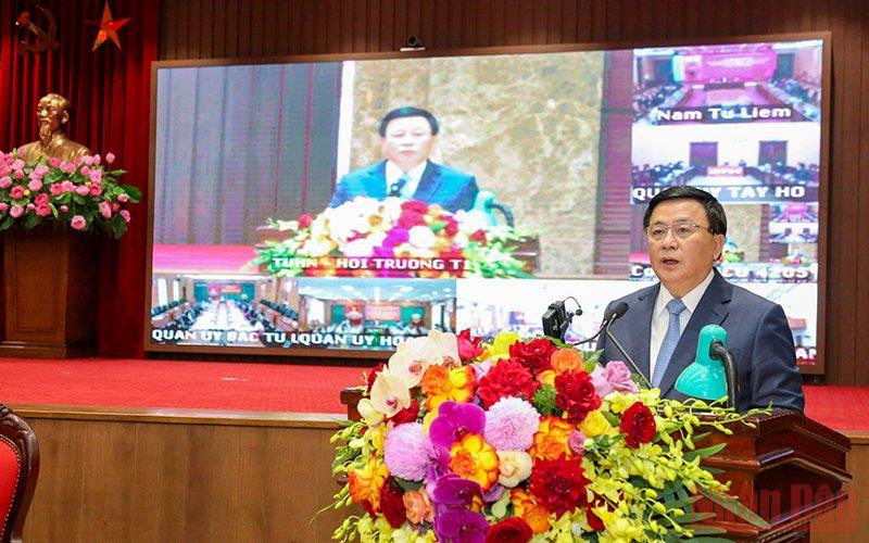 GS,TS Nguyễn Xuân Thắng, Ủy viên Bộ Chính trị, Chủ tịch Hội đồng Lý luận Trung ương, Giám đốc Học viện Chính trị quốc gia Hồ Chí Minh phát biểu tại hội thảo. (Ảnh: Duy Linh) Tập trung xây dựng Thủ đô là “thành phố đáng sống” -0
