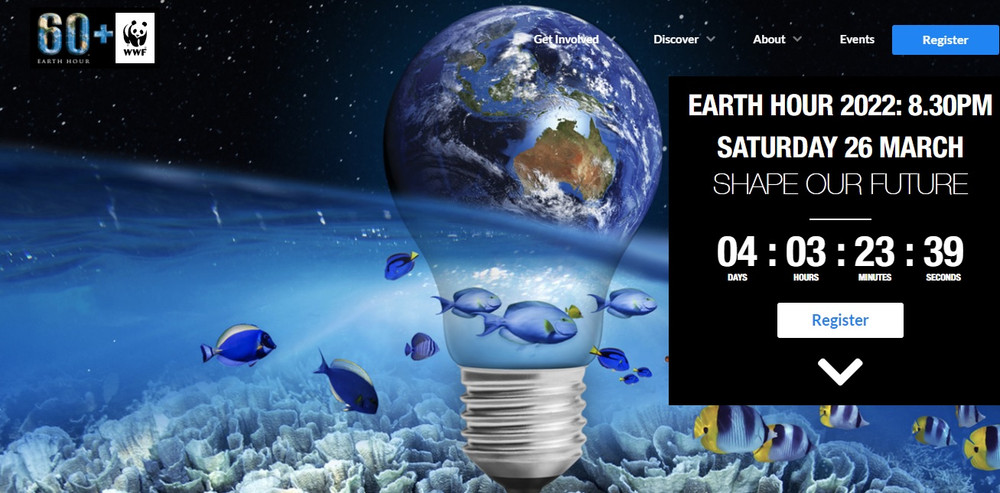 Giờ Trái đất đang được đếm lùi trên trang earthhour.org.au. Giờ Trái đất 2022: “Kiến tạo tương lai – Bây giờ hoặc không bao giờ” -0