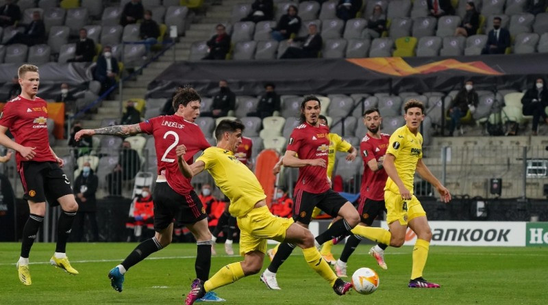 Bị đánh giá thấp hơn, Villarreal bất ngờ mở tỷ số trước nhờ công của Gerard Moreno. (Ảnh: Getty Images) Đánh bại MU trên chấm luân lưu, Villarreal lần đầu vô địch Europa League -0