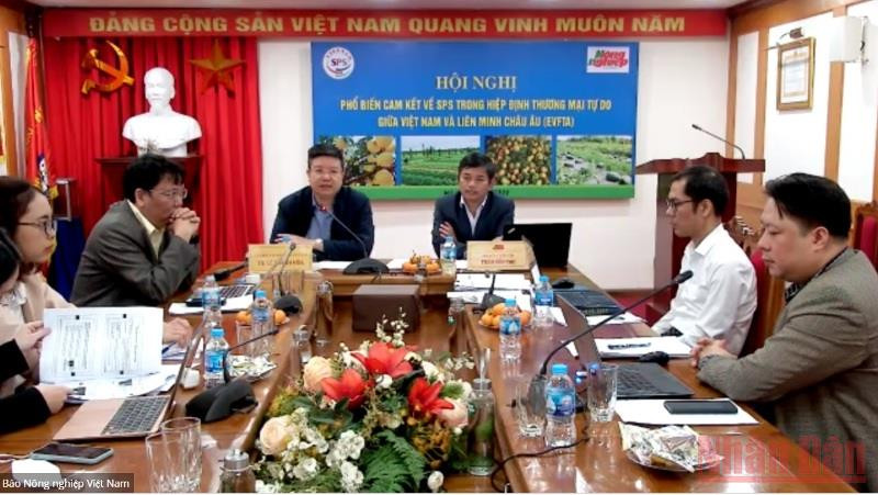 Hội nghị trực tuyến Phổ biến các quy định và cam kết về các biện pháp vệ sinh, an toàn thực phẩm kiểm dịch động thực vật (SPS) trong Hiệp định EVFTA diễn ra ngày 1/12. Thay đổi nhận thức, nâng cao chất lượng nông sản Việt -0