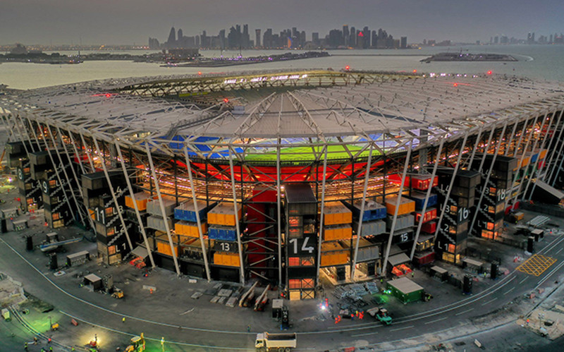 Sân vận động 974 được xây dựng từ 974 container và dễ dàng được tháo rời sau khi World Cup 2022 kết thúc.