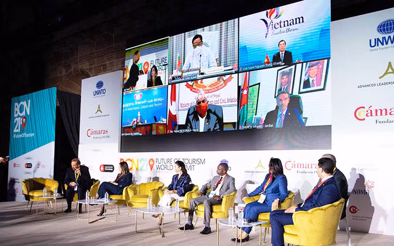 Tổng cục trưởng Nguyễn Trùng Khánh tham dự trực tuyến Diễn đàn cấp cao về tương lai của du lịch thế giới theo hình thức trực tuyến (Ảnh: UNWTO)