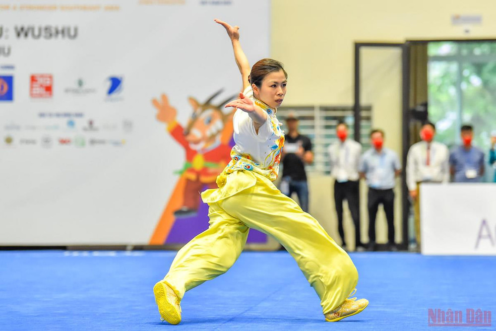 Hoàng Thị Phương Giang là võ sĩ hoàn thành tốt nhất bài biểu diễn ở nội dung trường quyền biểu diễn dành cho nữ. SEA Games 31 ngày 15/5: Phạm Tiến Sản giành Huy chương Vàng lịch sử cho Duathlon -0