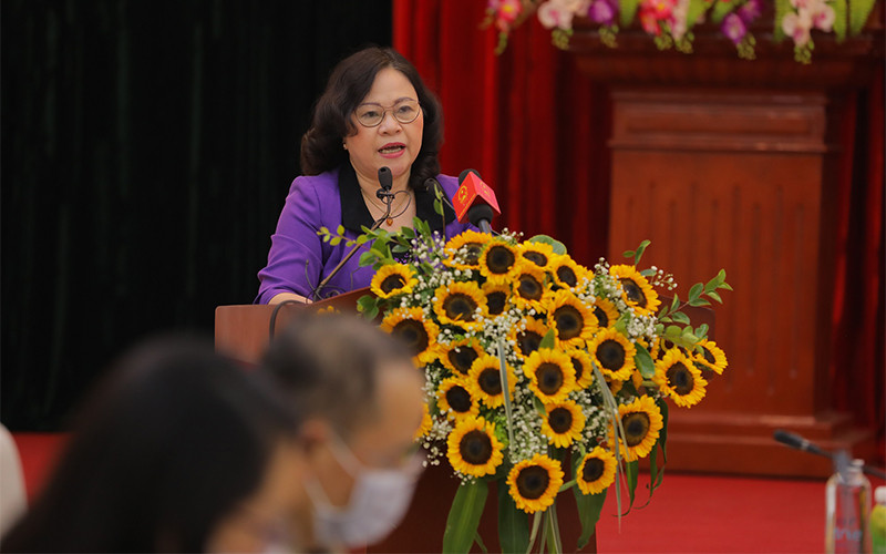 Thứ trưởng Bộ Giáo dục và đào tạo Ngô Thị Minh phát biểu tại Hội nghị tổng kết. Chăm lo sức khỏe học đường cho trẻ em Việt Nam -0