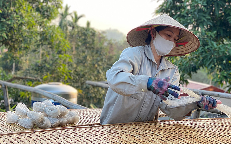 Sản phẩm OCOP miến của Hợp tác xã miến đao Giới Phiên, thôn Ngòi Đong, xã Giới Phiên (TP Yên Bái).