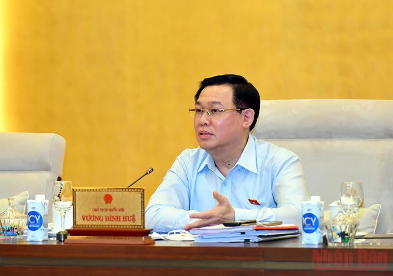 Chủ tịch Quốc hội Vương Đình Huệ phát biểu ý kiến tại phiên họp. Ảnh: Duy Linh 4-1631703348235.jpg