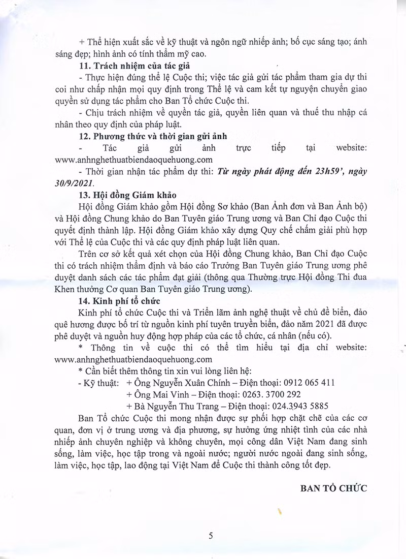 Cuộc thi và Triển lãm ảnh nghệ thuật cấp Quốc gia về biển, đảo quê hương năm 2021 -2