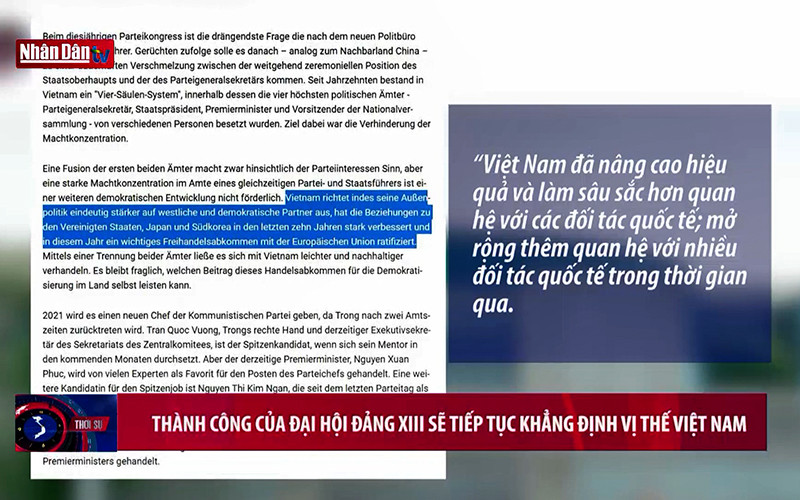 Thành công của Đại hội Đảng XIII sẽ tiếp tục khẳng định vị thế Việt Nam