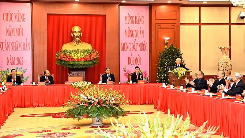 Tổng Bí thư Nguyễn Phú Trọng chúc Tết lãnh đạo, nguyên lãnh đạo Đảng, Nhà nước -0