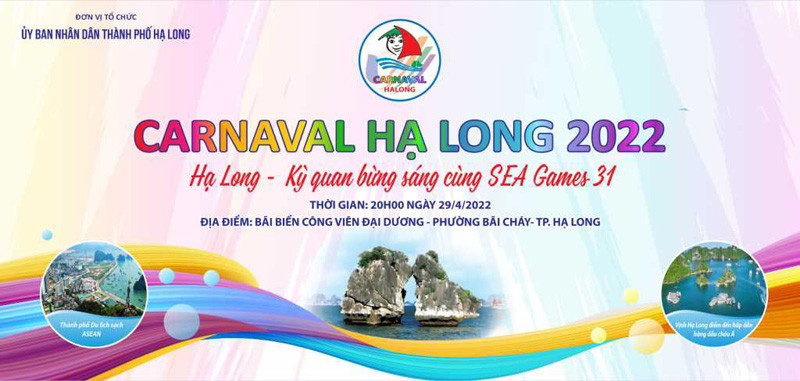 Bộ nhận diện Chương trình Carnaval Hạ Long 2022. (Ảnh: Cổng thông tin điện tử Quảng Ninh) Carnaval Hạ Long 2022 trở lại sau hai năm gián đoạn vì Covid-19 -0