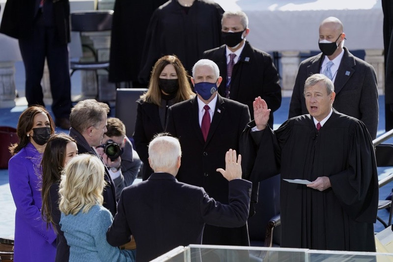 Sự kiện này đánh dấu ngày ông Biden trở thành Tổng thống cao tuổi nhất trong lịch sử nước Mỹ. (Ảnh: CNN) Ảnh -0