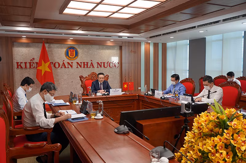 Hội đàm trực tuyến cấp cao giữa Kiểm toán Nhà nước Việt Nam và Kiểm toán Nhà nước Trung Quốc.