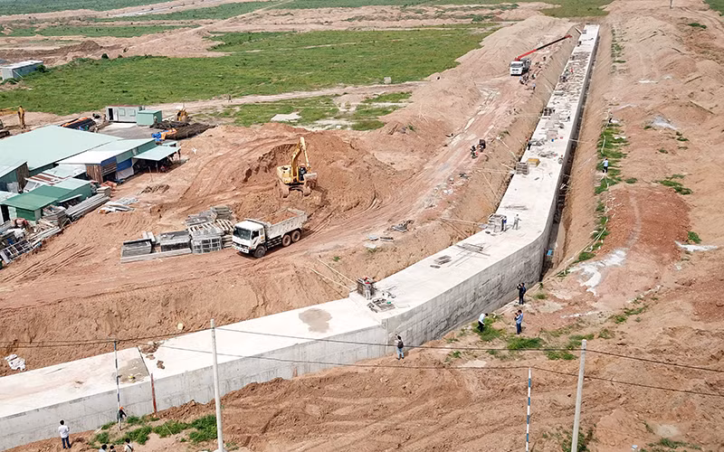 Thi công Khu tái định cư Lộc An - Bình Sơn.