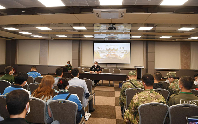 Quang cảnh buổi họp báo. Phía Nga họp báo thông tin về Army Games 2020 -0
