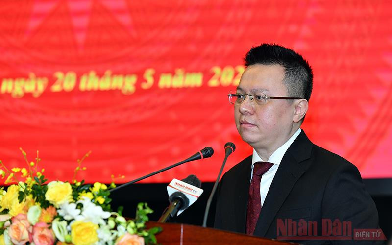 Đồng chí Lê Quốc Minh phát biểu nhận nhiệm vụ Tổng Biên tập Báo Nhân Dân. Trao Quyết định bổ nhiệm Tổng Biên tập Báo Nhân Dân -0
