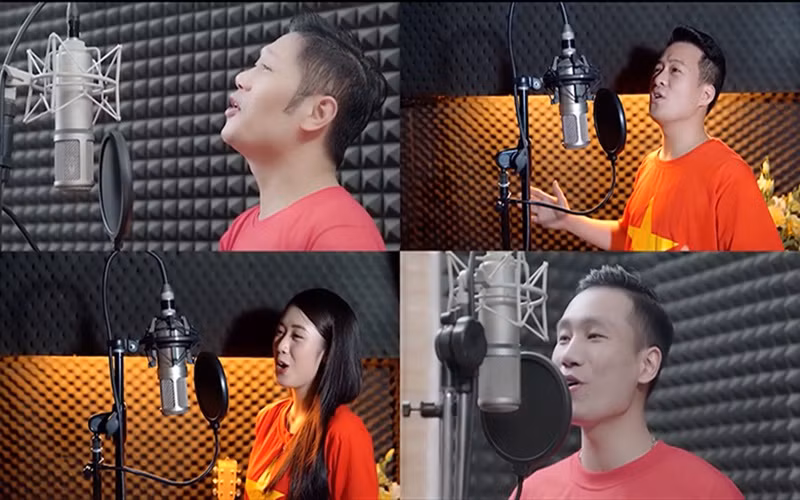 Thu âm các tác phẩm chất lượng từ cuộc vận động sáng tác để thực hiện tuyên truyền về phòng, chống dịch bệnh.