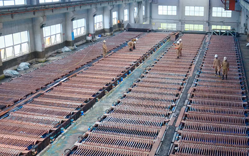 Dây chuyền luyện đồng Cathode.