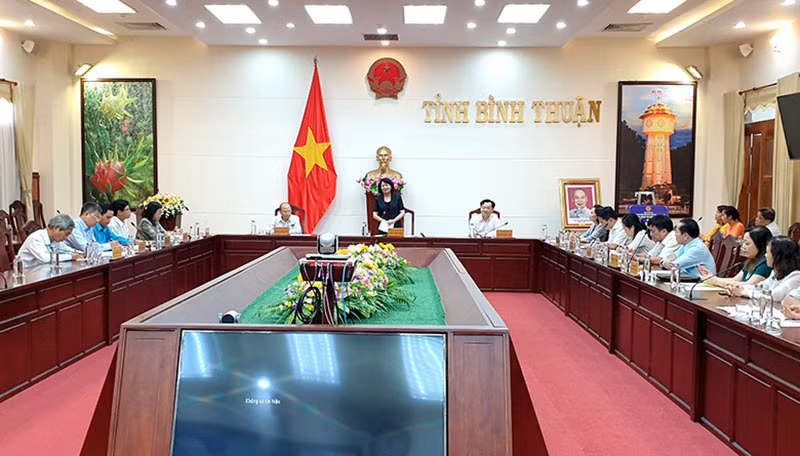 Phó Chủ tịch nước Đặng Thị Ngọc Thịnh tại buổi làm việc với tỉnh Bình Thuận.