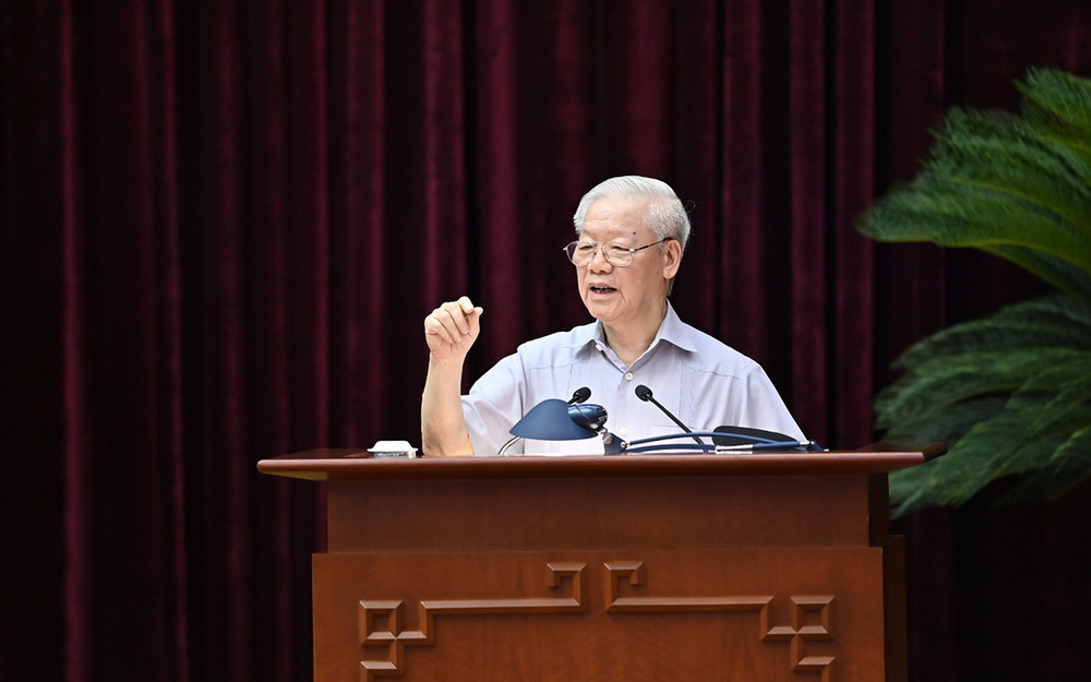 Tổng Bí thư Nguyễn Phú Trọng phát biểu tại Hội nghị.