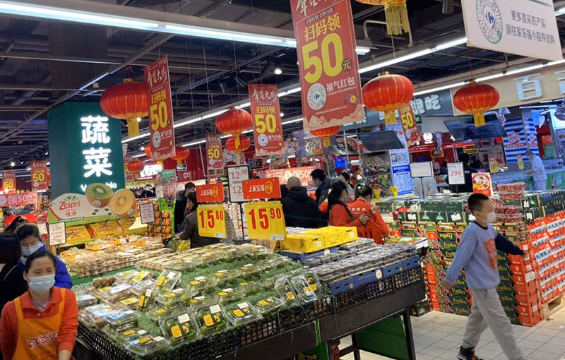 Một siêu thị ở thành phố Bắc Kinh, Trung Quốc. (Ảnh: Phương Thảo)