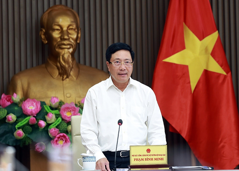 Phó Thủ tướng, Bộ trưởng Ngoại giao Phạm Bình Minh phát biểu tại cuộc họp.