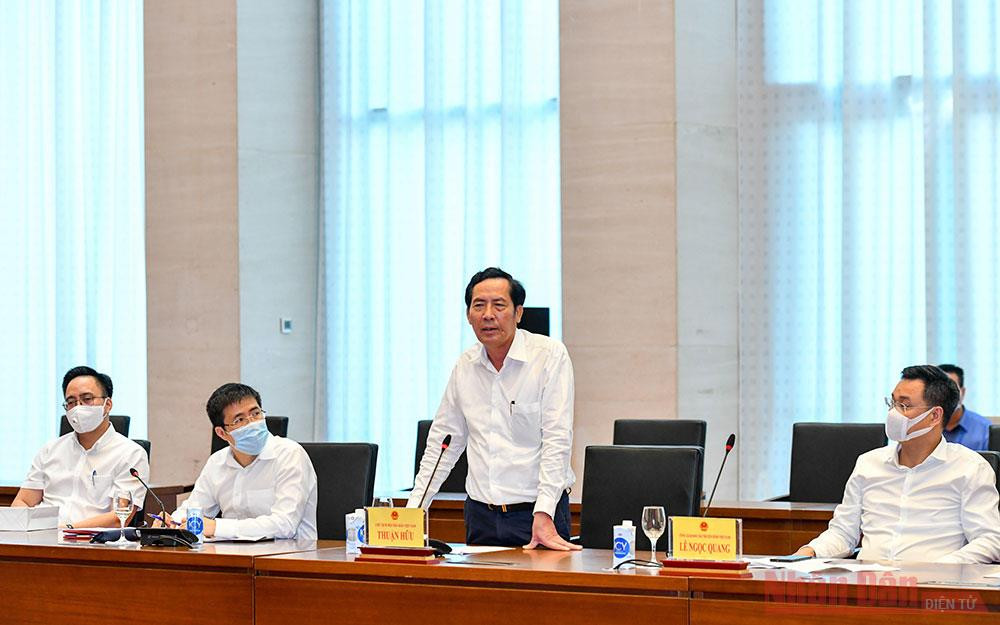 Chủ tịch Hội Nhà báo Việt Nam Thuận Hữu phát biểu tại buổi làm việc. Báo chí là cầu nối giữa Quốc hội với cử tri -0