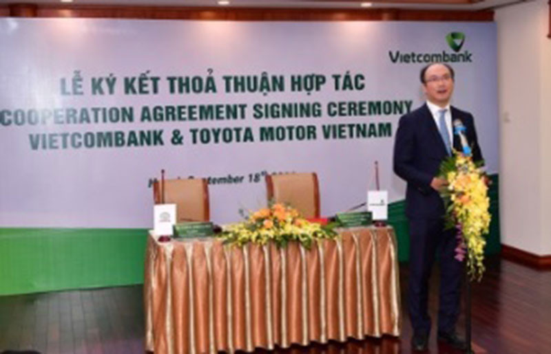 Tổng Giám đốc Toyota Việt Nam Hiroyuki Ueda phát biểu. Vietcombank và Toyota Motor Việt Nam ký kết Thỏa thuận Hợp tác -0