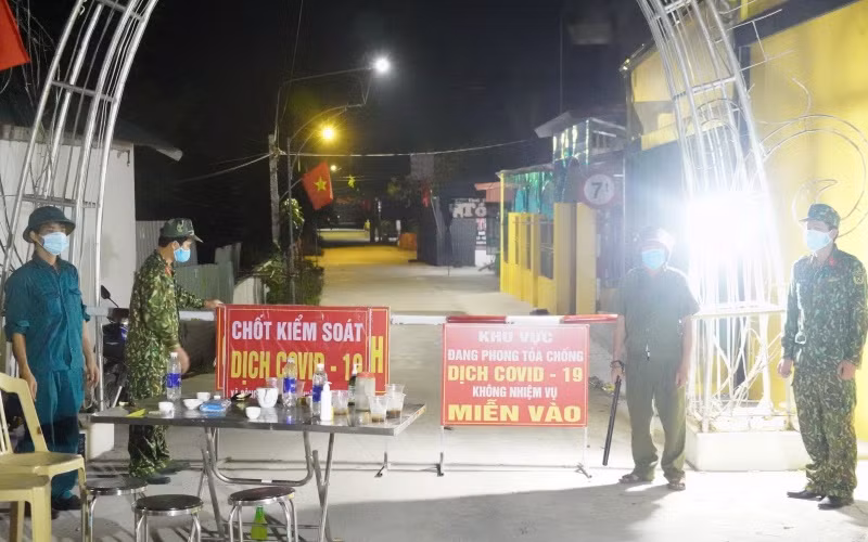 Chốt cách ly phòng dịch tại xã Công Lý, huyện Lý Nhân.