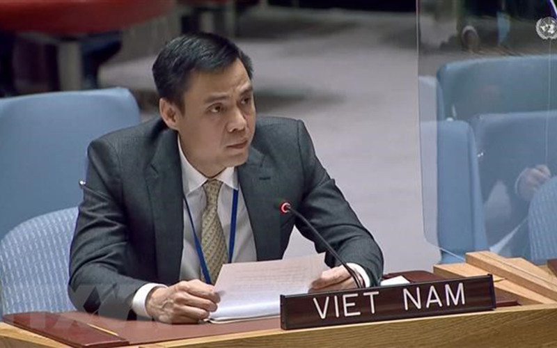 Đại sứ Đặng Hoàng Giang, Trưởng Phái đoàn thường trực Việt Nam tại Liên hợp quốc. (Ảnh: TTXVN)