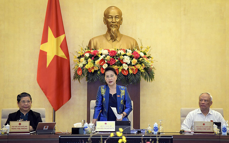 Chủ tịch Quốc hội Nguyễn Thị Kim Ngân phát biểu khai mạc phiên họp.
