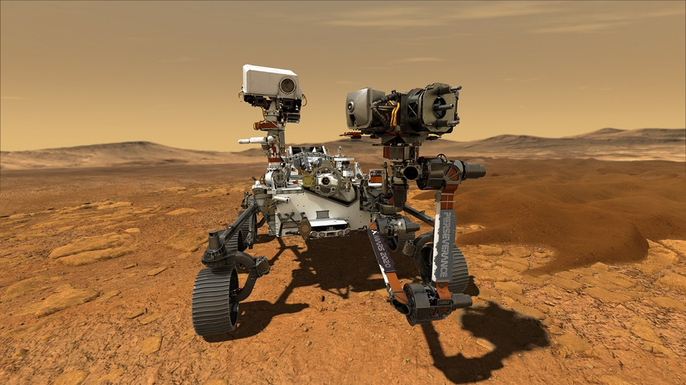 Hình minh họa của một nghệ sĩ về tàu đổ bộ trên sao Hỏa. Ảnh: NASA / JPL-Caltech Những cột mốc chinh phục vũ trụ trong năm 2021 -0