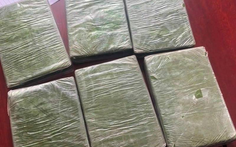 Sáu bánh heroin tang vật bị thu giữ tại Hải Phòng. Phá vụ vận chuyển ma tuý từ Điện Biên về Hải Phòng, thu sáu bánh heroin -0