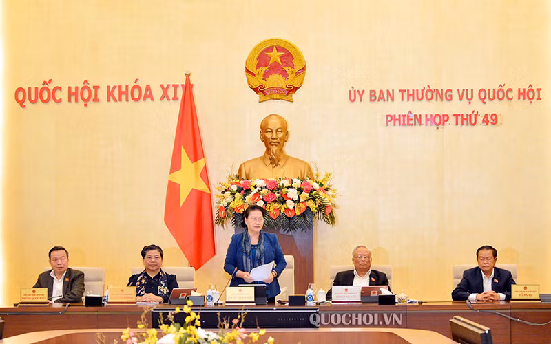 Chủ tịch Quốc hội Nguyễn Thị Kim Ngân phát biểu bế mạc. Ảnh: Quochoi.vn