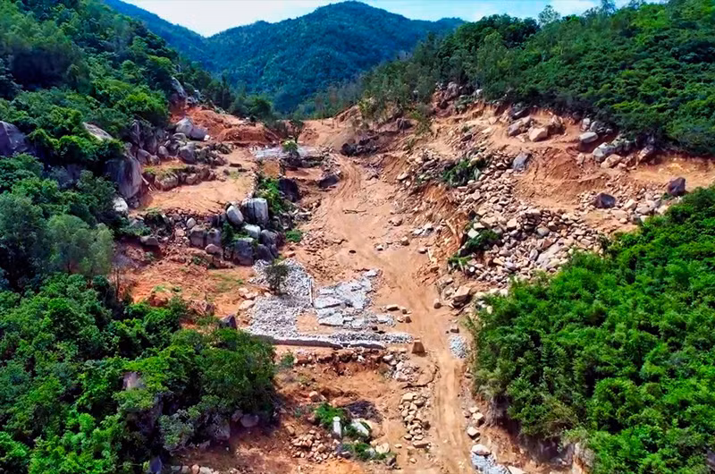 Hiện trạng khu vực rừng phòng hộ trên núi Thị Vải bị tàn phá.