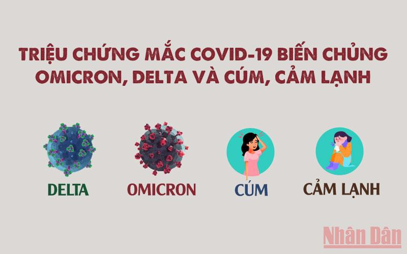 Khác biệt triệu chứng khi nhiễm Omicron, Delta, cúm và cảm lạnh