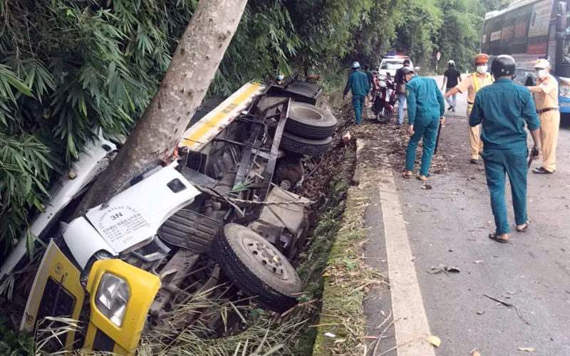 Hiện trường vụ tai nạn. 