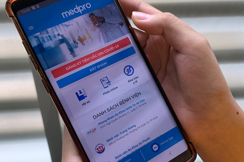 Phần mềm Medpro hỗ trợ đăng ký tiêm chủng vaccine. 