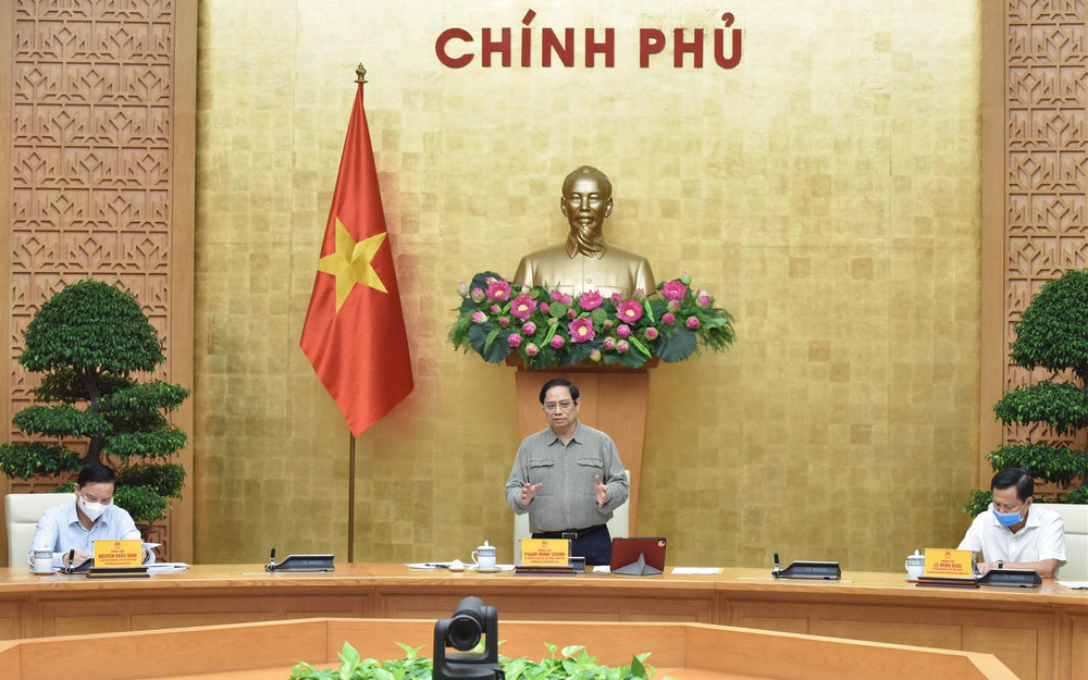 Thủ tướng Chính phủ Phạm Minh Chính phát biểu tại cuộc họp. (Ảnh: Trần Hải)