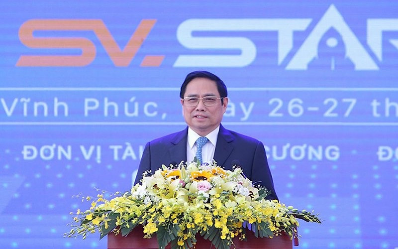 Thủ tướng Phạm Minh Chính phát biểu ý kiến tại buổi lễ. Phát huy tối đa nguồn nhân lực, thúc đẩy mạnh mẽ khởi nghiệp sáng tạo -0