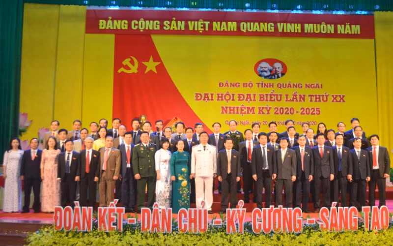 Ban Chấp hành Đảng bộ tỉnh Quảng Ngãi khóa XX, nhiệm kỳ 2020 - 2025.