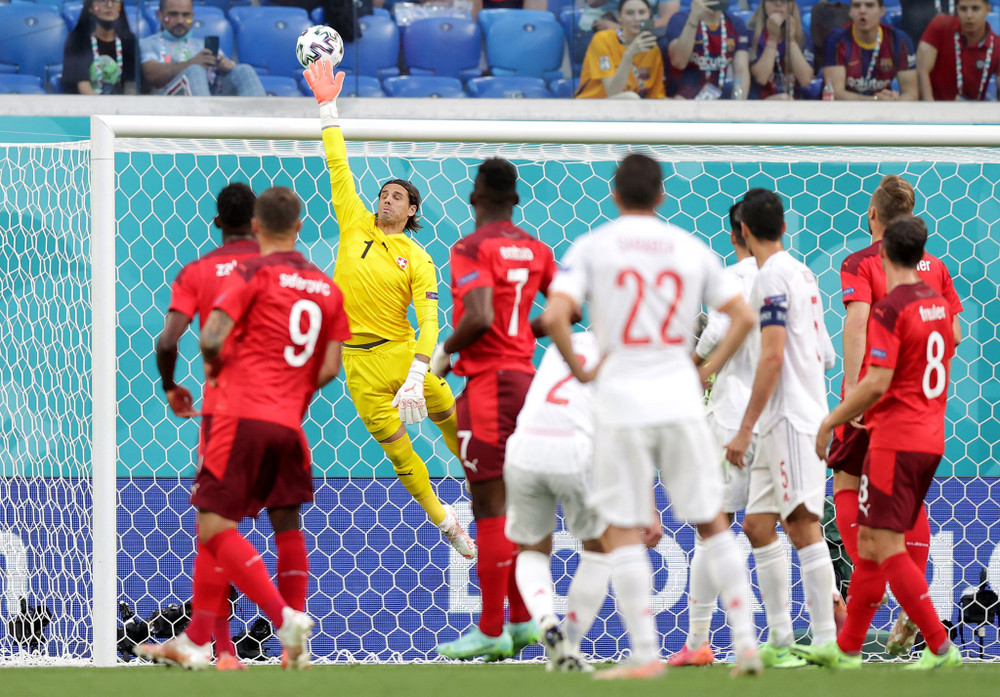 Thụy Sĩ đã có một trận đấu quả cảm trước Tây Ban Nha. (Ảnh: UEFA) Những hình ảnh ấn tượng tại tứ kết EURO 2020 -0