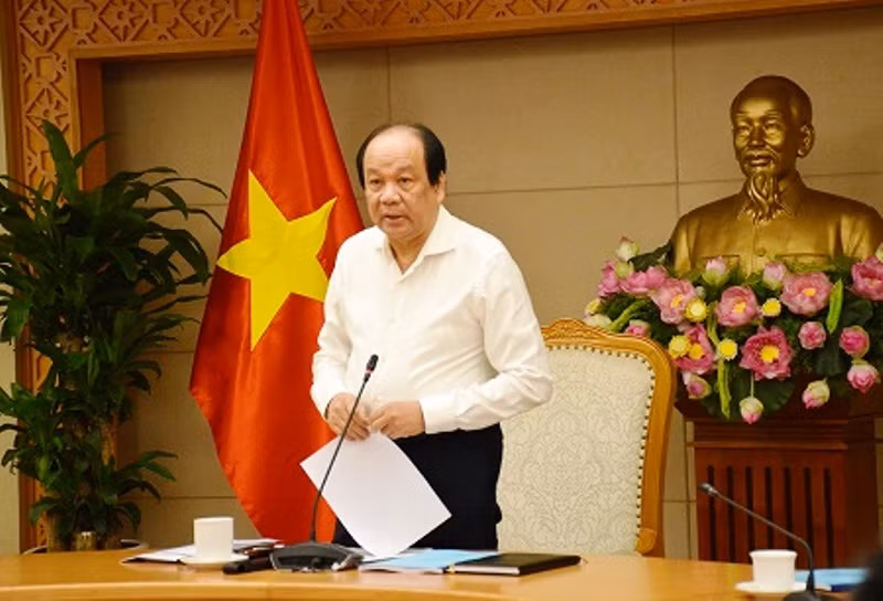 Bộ trưởng, Chủ nhiệm Văn phòng Chính phủ Mai Tiến Dũng chủ trì cuộc họp. (Ảnh: GIA HUY)
