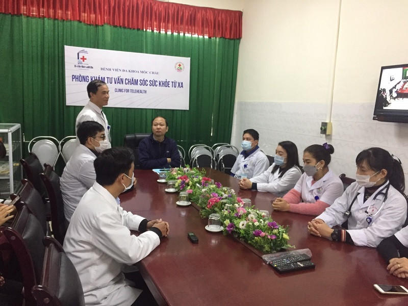BVĐK Mộc Châu tham gia hội chẩn trực tuyến từ xa qua hệ thống Telehealth với BV Đại học Y Hà Nội từ cuối năm 2020. Tạo dựng niềm tin cho người dân tại tuyến y tế cơ sở -0
