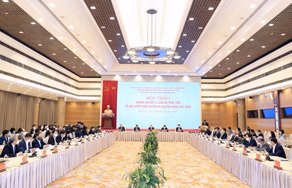 (Hình ảnh) Chủ tịch nước chủ trì hội thảo về Nhà nước pháp quyền xã hội chủ nghĩa -0