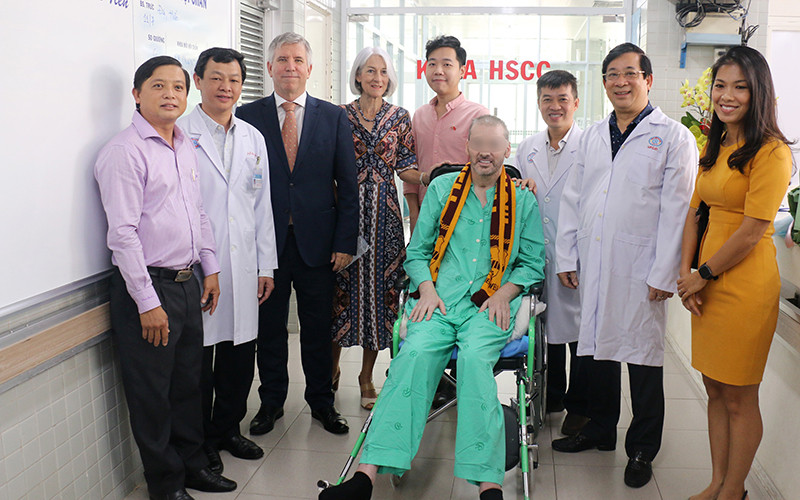 Bệnh nhân 91 trong ngày xuất viện 11-7. (Ảnh: BVCC)