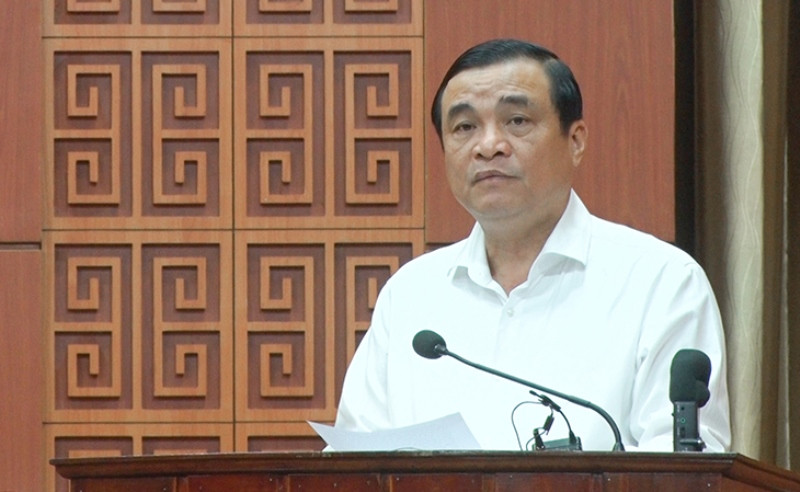 Bí thư Tỉnh ủy Phan Việt Cường phát biểu tại hội nghị công bố. Quảng Nam công bố quyết định thành lập Ban Chỉ đạo phòng, chống tham nhũng, tiêu cực tỉnh -0