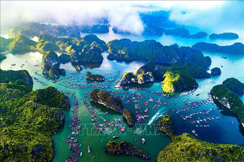 Quần đảo Cát Bà nhìn từ trên cao. (Ảnh minh họa)