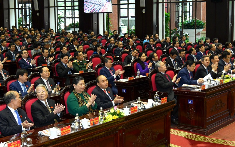 Thủ tướng Nguyễn Xuân Phúc, Thường trực Ban Bí thư Trần Quốc Vượng cùng các đồng chí lãnh đạo, nguyên lãnh đạo Đảng, Nhà nước và các đại biểu dự Đại hội. 2_6060-1603878046262.jpg