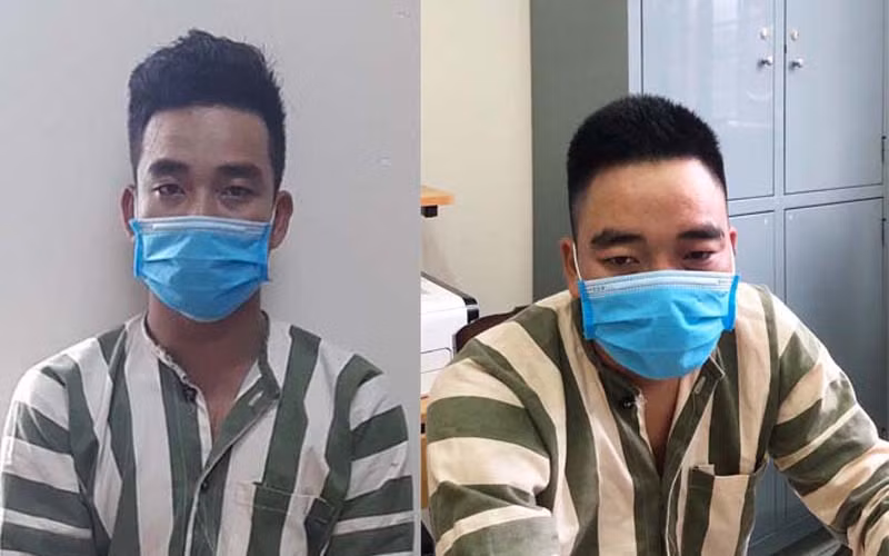 Đối tượng Đinh Văn Ngọc (bên trái) và Đinh Văn Quân. (Ảnh: Công an huyện Kbang cung cấp)