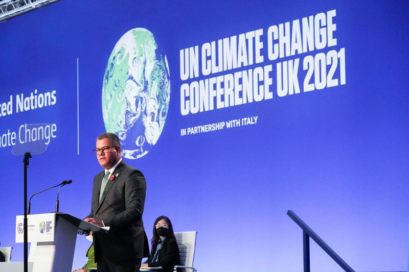 Chủ tịch COP26, ông Alok Sharma phát biểu tại lễ khai mạc Hội nghị COP26 tại Glasgow, Anh ngày 31/10/2021. (Ảnh: Pool/Reuters) Thế giới chung tay ngăn chặn thảm họa khí hậu -0